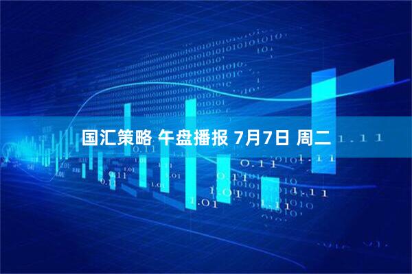 国汇策略 午盘播报 7月7日 周二